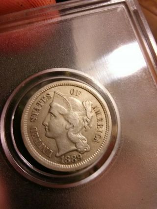 1889 3 Cent Nickel Rare Date Ex Higher Grade