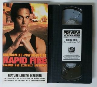 Rapid Fire Rare Promo/screener Fox Video Brandon Lee 90s Action Classic Vg,