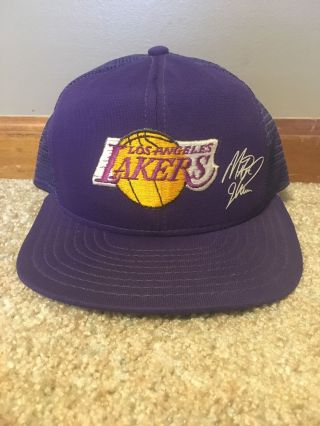 Rare Nba Los Angeles Lakers Magic Johnson Vintage Hat Cap Mesh Trucker Snapback