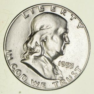 Higher Grade - 1953 - S - Rare Franklin Half Dollar 90 Silver Coin 378