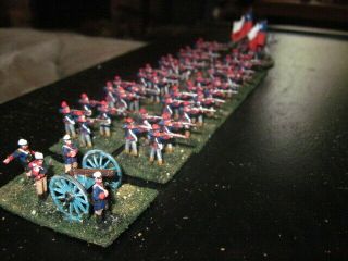 54 Painted 1/72 - RARE Pacific War Chile Chilean Infantry Artillery & Command 3