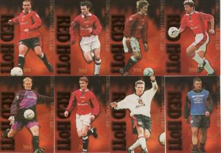 Rare Futera 1997 Manchester United - Red Hot Bronze Insert Promotional Set 1 - 8