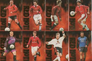 Rare Futera 1997 Manchester United - Red Hot Gold Insert Promotional Set 1 - 8