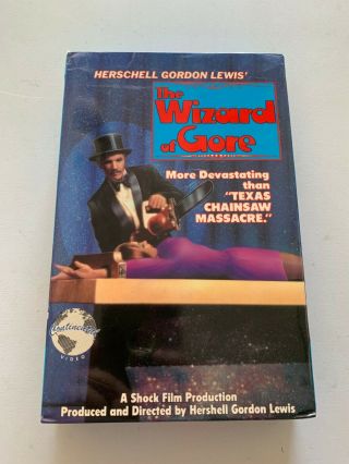 Rare The Wizard Of Gore Vhs 1970 Big Box Hershell Gordon Lewis Continental Video