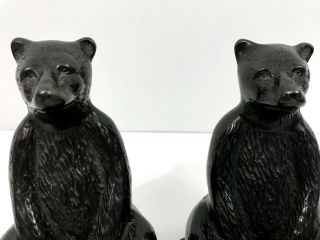 Vintage Distressed Style Rare Bookends Bronze Color Sitting Bears by Eddie Bauer 6