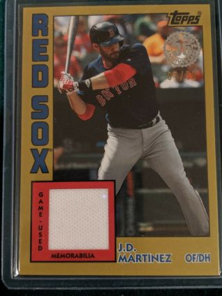 2019 Topps Series 2 1984 Relic Game Jersey Jd Martinez Red Sox Gold D 50 Rarely