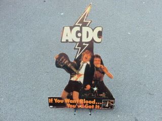 Rare Ac/dc Shop Promo Board Advert For If You Want Blood.  You 