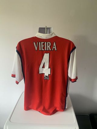 Arsenal Ultra Rare 1998/99 Home Shirt Vieira 4 Large Adults