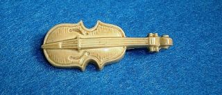Rare Vintage Violin Brooch Solid Celluloid For The Musician In You