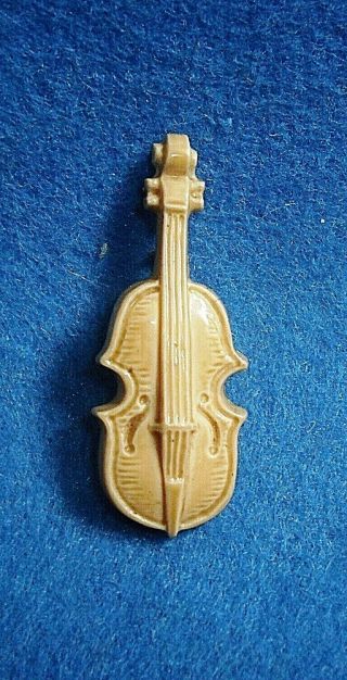 RARE VINTAGE VIOLIN BROOCH SOLID CELLULOID FOR THE MUSICIAN IN YOU 2