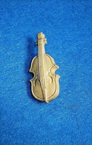 RARE VINTAGE VIOLIN BROOCH SOLID CELLULOID FOR THE MUSICIAN IN YOU 3