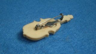 RARE VINTAGE VIOLIN BROOCH SOLID CELLULOID FOR THE MUSICIAN IN YOU 4