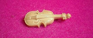 RARE VINTAGE VIOLIN BROOCH SOLID CELLULOID FOR THE MUSICIAN IN YOU 5