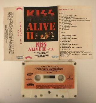 Kiss Alive Ii Vol.  1 Rare Uruguay Cassette Tape