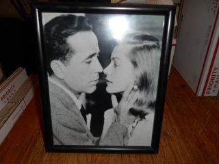Rare Lauren Bacall & Humphrey Bogart 8 " X10 " Black & White Glossy Framed Photo