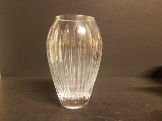 Rare Waterford Carina Vase 7 1/4 " Vertical Cut Ribbed Tag