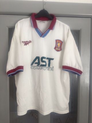 Aston Villa White Reebok Away Shirt 42/44 Large/xlarge Rare Retro