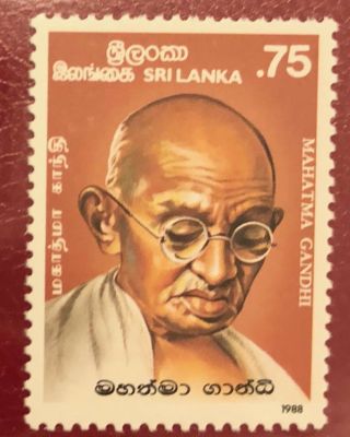 Mahatma Gandhi Sri Lanka Stamp 1988 Mnh Rare
