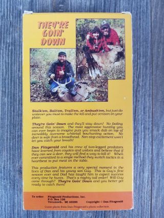 They ' re Goin ' Down Dan Fitzgerald Deer Bow Hunting Whitetail Video VHS RARE 2