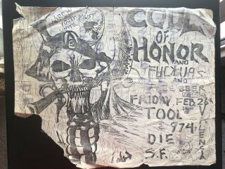 Rare Code Of Honor Flyer With Setlist On Back F Ck Ups Beer 5th Column