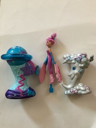 Rare Sky Dancers Doll With Pull String Moon Base & Light Up Launchers 2004 2005