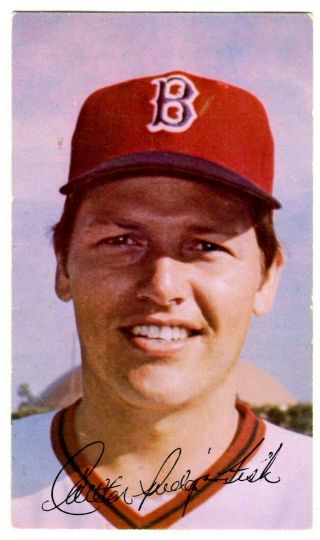 1970s Boston Red Sox Team Issue Card Carlton Fisk Vg,  Rare 3.  5x6 Hof