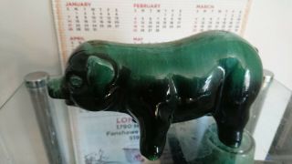 Blue Mountain Pottery Rare Pig glazed in green hues color,  vintage 2