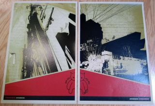 Radiohead 2001 Amnesiac Shepard Fairey Screen Prints - Capitol Records Promo Rare