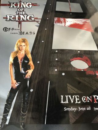Rare 1998 WWF King Of The Ring Off With Their Heads PPV Poster 39 X 27 2
