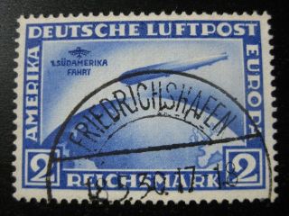 Deutsches Reich Mi.  438 Rare South America Zeppelin Stamp Cv $480.  00