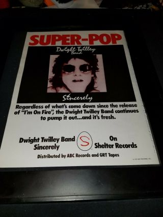 Dwight Twilley Band Sincerely Rare Promo Poster Ad Framed