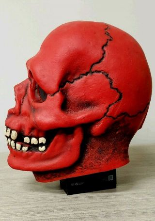 RARE Vintage 1976 Don Post Studios BLOOD SKULL Vermillion Halloween Monster Mask 4