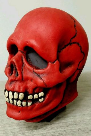 RARE Vintage 1976 Don Post Studios BLOOD SKULL Vermillion Halloween Monster Mask 5