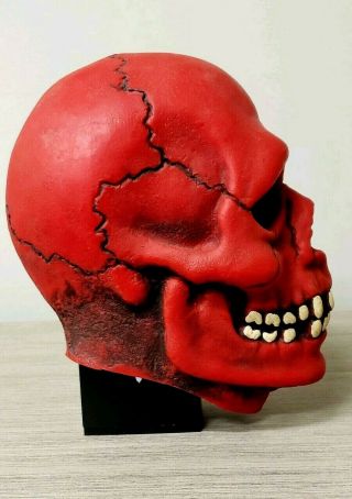 RARE Vintage 1976 Don Post Studios BLOOD SKULL Vermillion Halloween Monster Mask 7
