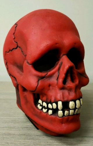 RARE Vintage 1976 Don Post Studios BLOOD SKULL Vermillion Halloween Monster Mask 8