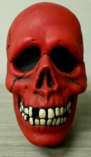 RARE Vintage 1976 Don Post Studios BLOOD SKULL Vermillion Halloween Monster Mask 9