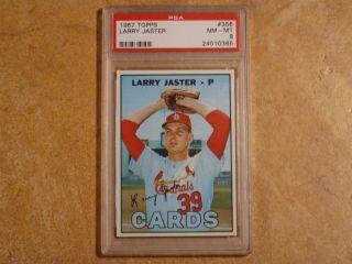 Larry Jaster 1967 Topps Psa 8 (nm/mint) Card 356 Rare St.  Louis Cardinals Psa