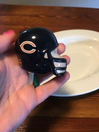 Nora Fleming Retired Rare Chicago Bears Helmet - gold NF initials 2