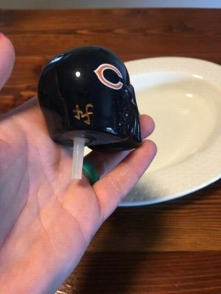 Nora Fleming Retired Rare Chicago Bears Helmet - gold NF initials 3
