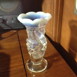 Rare - Fenton Small,  Mini Hand Torch Vase - Ruffle Top