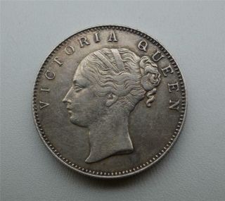 Rare British 1840 Victoria East India Company Silver One Rupee Coin