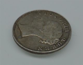 Rare British 1840 Victoria East India Company Silver One Rupee Coin 4