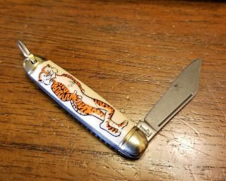 Vintage RARE Imperial USA Pocket Knife Advertising ESSO Tiger Gas Oil 2