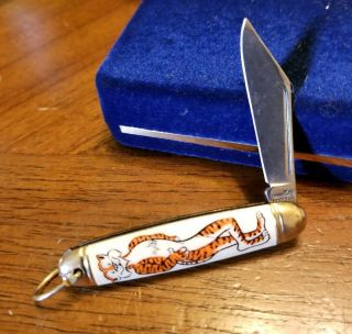 Vintage RARE Imperial USA Pocket Knife Advertising ESSO Tiger Gas Oil 3