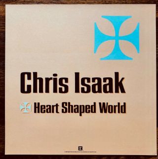 Chris Isaak Heart Shaped World RARE promo 12 x 12 poster flat 1989 2