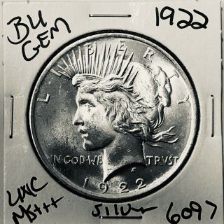 1922 P Bu Gem Peace Silver Dollar Unc Ms,  U.  S.  Rare Coin 6097