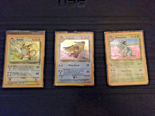 (3) Holographic Rare Pokemon Cards Base Set 2 Chansey,  Snorlax,  Scyther