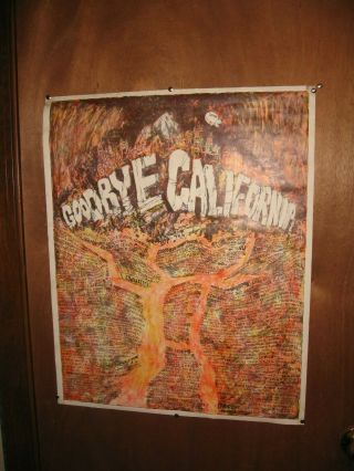 Vintage Rare Goodbye California Promo Poster