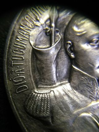 Rare Silver Medallion General San Martin - 1820 - 20 junio 1920 - 85 grams 6
