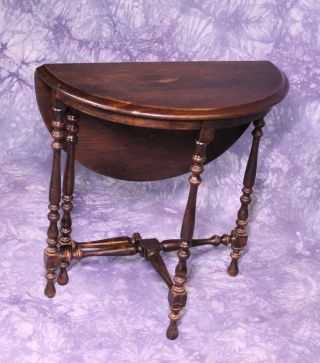 Rare William & Mary Antique Gateleg Table Drop Leaf Console Server Side End